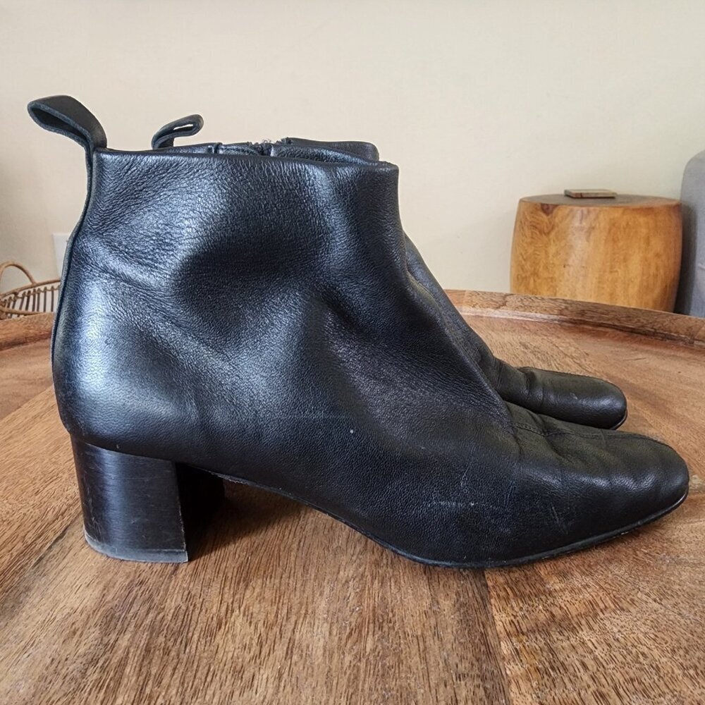 Everlane The Day Black Italian Soft Leather Ankle Boot Womens Size 7.5